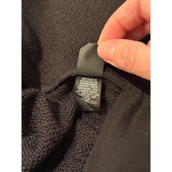 St. John Black Knit Jacket Blazer Size 4 Silver Logo Buttons USA Made - Picture 7 of 11